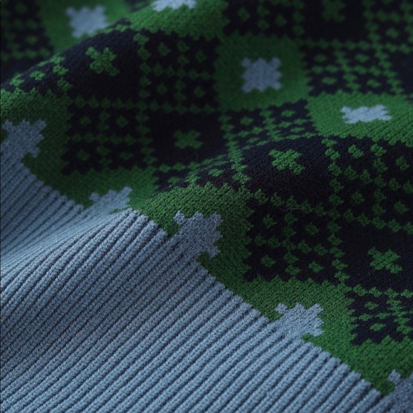 Cloudy Plaid Mutton Sleeve Sweater - Picture 3 of 4